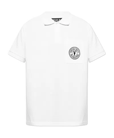 Versace Jeans Short-sleeved Polo Shirt In White