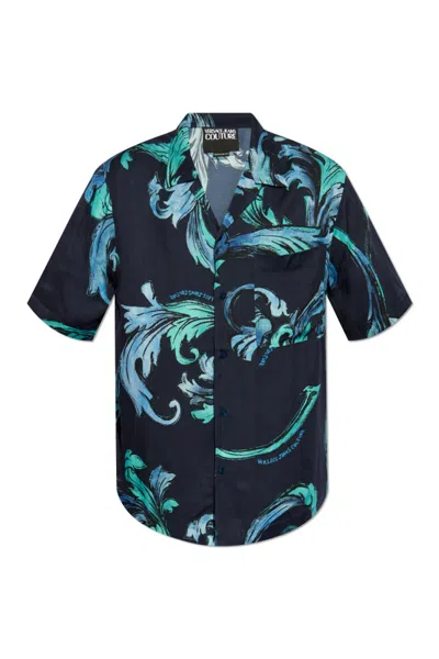 Versace Jeans Short-sleeved Shirt In Black