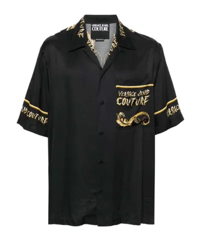 Versace Jeans Short-sleeved Shirt In Black