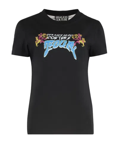 Versace Jeans Short-sleeved T-shirt In Black