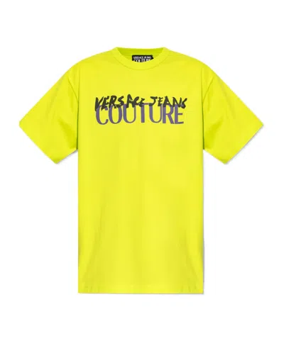 Versace Jeans Short-sleeved T-shirt In Yellow