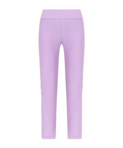 Versace Jeans Side-striped Leggings In Purple