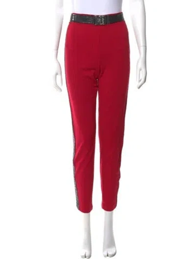 Pre-owned Versace Jeans Skinny Leg Pants In Red