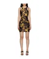 Versace Jeans Watercolour Couture-print Midi Dress In Black