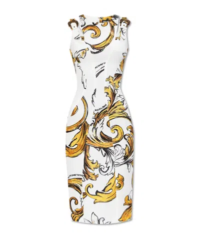 Versace Jeans Outline Barocco Dress In White