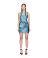 Versace Jeans Sleeveless Short Dress In Blue