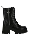 Versace Jeans Round-head Short Boots In Black