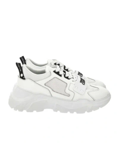 Versace Jeans Speedtrack Logo-embossed Mesh Sneakers In White