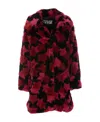 Versace Jeans Star-print Button-up Coat In Black