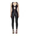 Versace Jeans Couture Cut-out Ruched Sleeveless Jumpsuit In Black