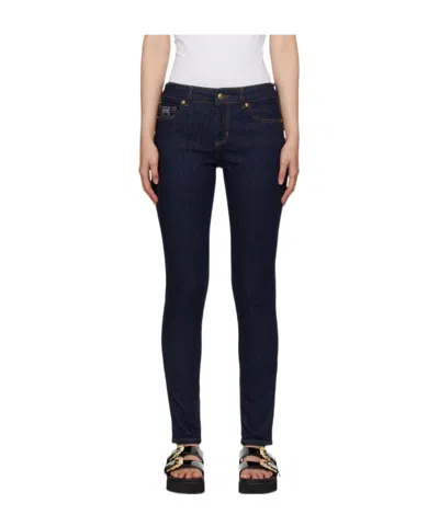 Versace Jeans Stretch Denim Trousers In Black