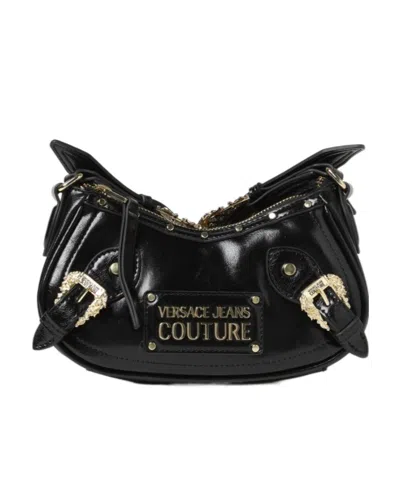 Versace Jeans Studded Faux-leather Shoulder Bag In Black