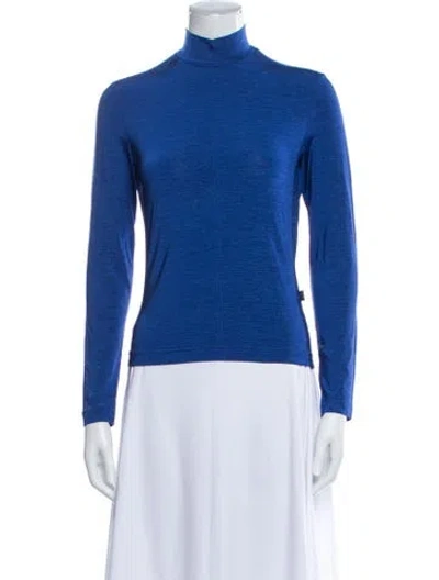 Pre-owned Versace Jeans Turtleneck Long Sleeve Top In Blue