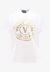 Versace Jeans Couture Logo Printed Crewneck T-shirt In White