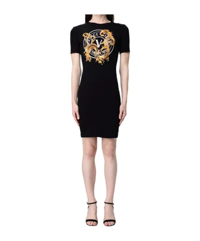 Versace Jeans V-emblem Dress In Black