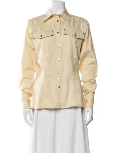 Pre-owned Versace Jeans Vintage 1990's Button-up Top In Yellow