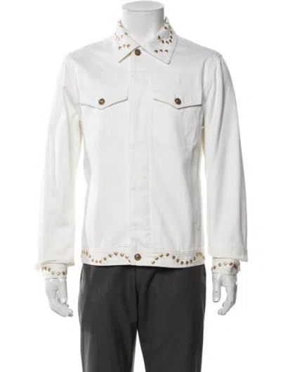 Pre-owned Versace Jeans Vintage 1990's Denim Jacket In White