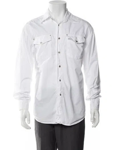 Pre-owned Versace Jeans Vintage 1990's Western Shirt In White