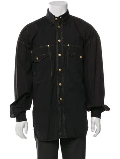 Pre-owned Versace Jeans Vintage Late 1990's - Early 2000's Western Shirt In Green