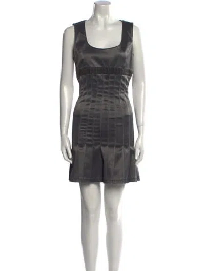 Pre-owned Versace Jeans Vintage Mini Dress In Gray