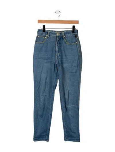 Pre-owned Versace Jeans Vintage Straight Leg Jeans In Blue