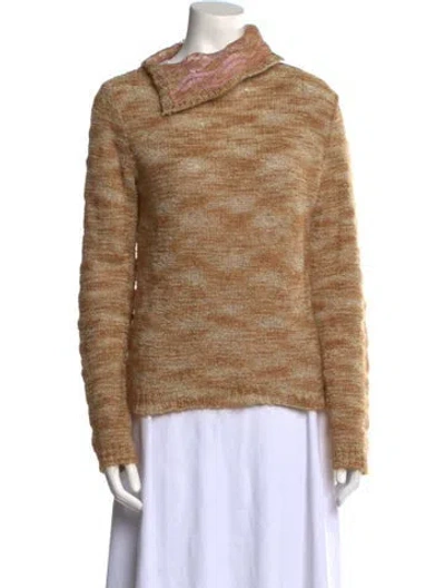 Pre-owned Versace Jeans Virgin Wool Printed Sweater In Brown