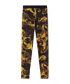 Versace Jeans Baroque-print Elasticated Leggings In Black