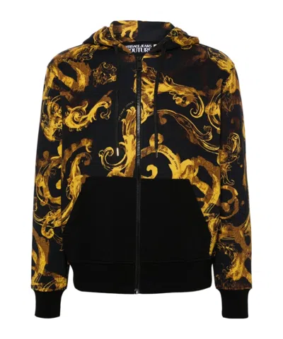 Versace Jeans Watercolour Couture Hooded Jacket In Multi