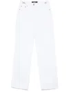 Versace High-waist Straight-leg Cotton Jeans In White