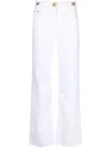 Versace Straight Leg Denim Trousers With Pockets And Loops In White