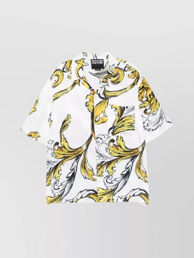 Versace Jeans White Yellow Shirt With Bold Print