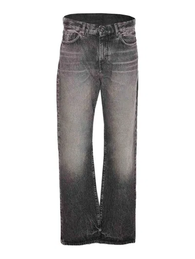 Versace Jeans With Button And Zip Closure In Black