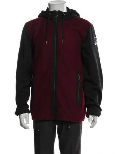 Pre-owned Versace Jeans Wool Colorblock Pattern Windbreaker In Red