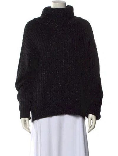 Pre-owned Versace Jeans Wool Turtleneck Sweater In Black