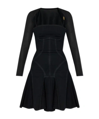 Versace Jeans Zipper Dress In Black