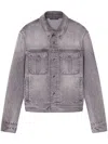 Versace Denim Blazer Flap Pockets In Gray