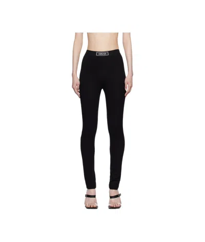 VERSACE VERSACE LOGO PATCH LEGGINGS