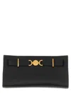 Versace Chain Strap Gold-tone Hardware Clutch Bag In Black