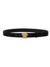 Versace Man Belt Black Size 42 Calfskin In Black