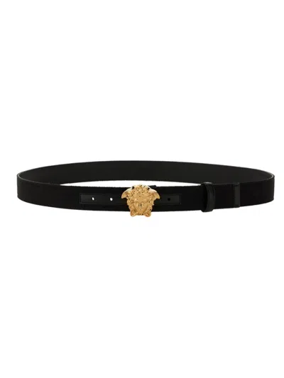 Versace Jellyfish" Calf Leather Belt In Black