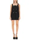Versace Cavalry Viscose Twill Mini Dress In Black