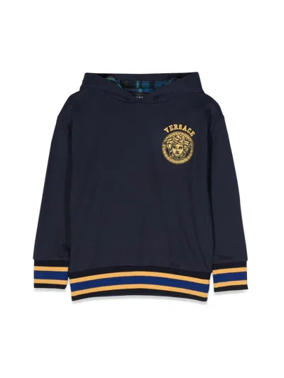 Versace Jellyfish Sweatshirt Inside Tartan In Blue