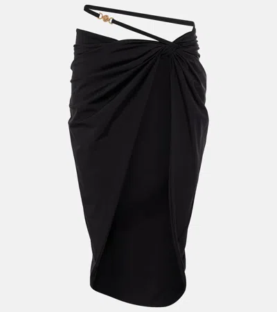 Versace Medusa-plaque Jersey Beach Skirt In Black