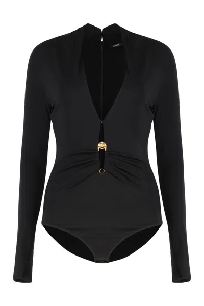 Versace Jersey Bodysuit In Black