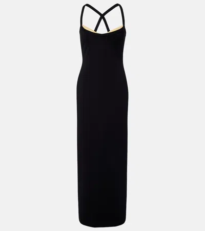 Versace Jersey Bustier Gown In Black