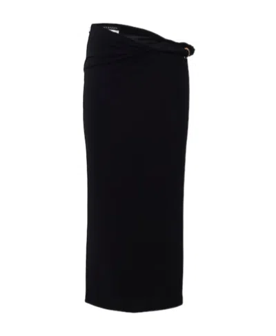 Versace Rolled High-rise Midi Skirt In 1b000 Black
