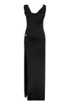 Versace Asymmetric Neck Viscose Long Dress