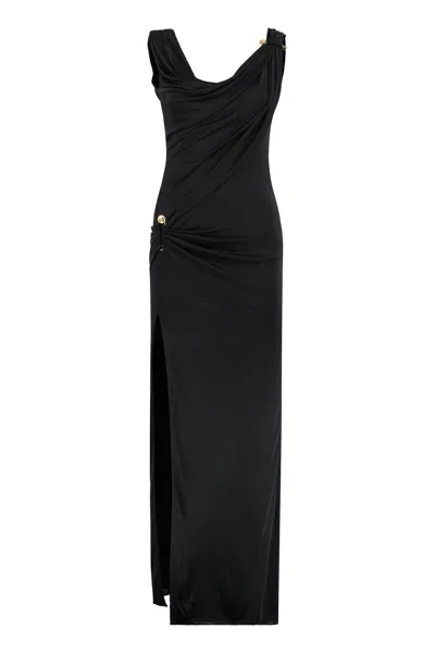 Versace Jersey Maxi Dress In Black