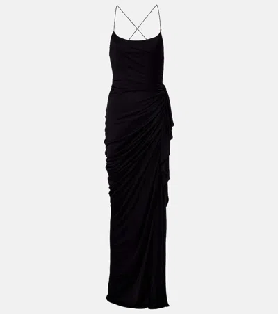 Versace Jersey Maxi Dress In Black