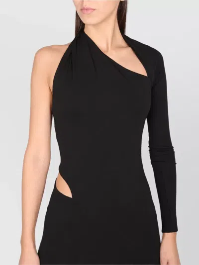 Versace Jersey Midi Dress In Black